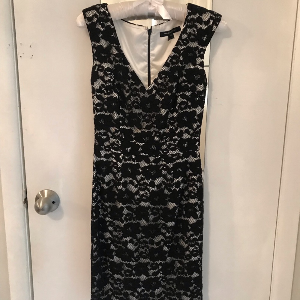 French Connection black/white sheath dress